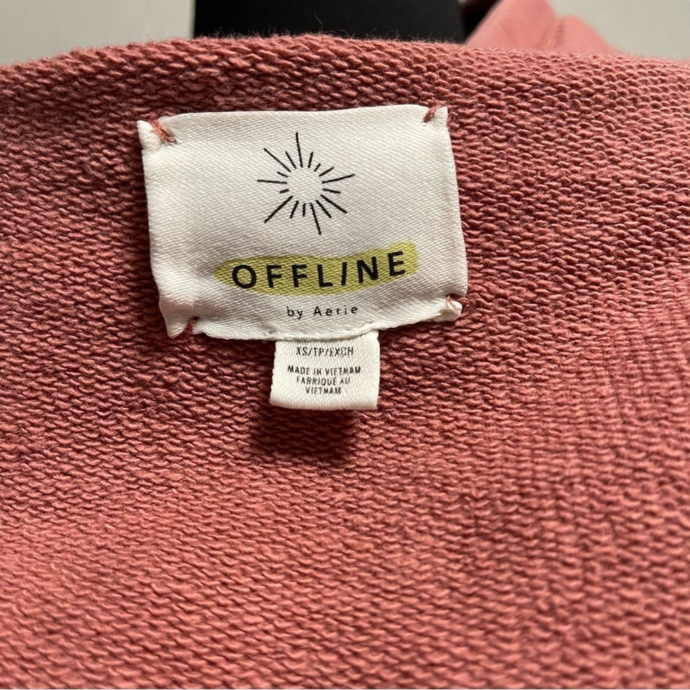 Offline by Aerie Salmon Pink Oversized Hooded Sweater Size XS - Picture 4 of 4